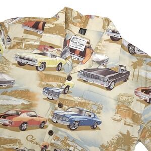 David‎ Carey Originals Men's M Short Sleeve Button Up Shirt Classic Cars Print
